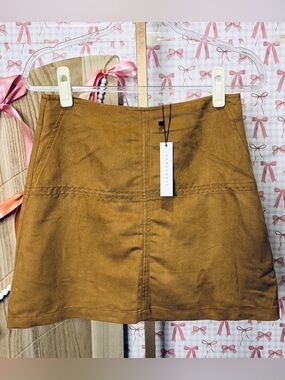 Sanctuary Faux Suede A Line Skirt in Camel Brown Coastal Cowgirl Classic Small